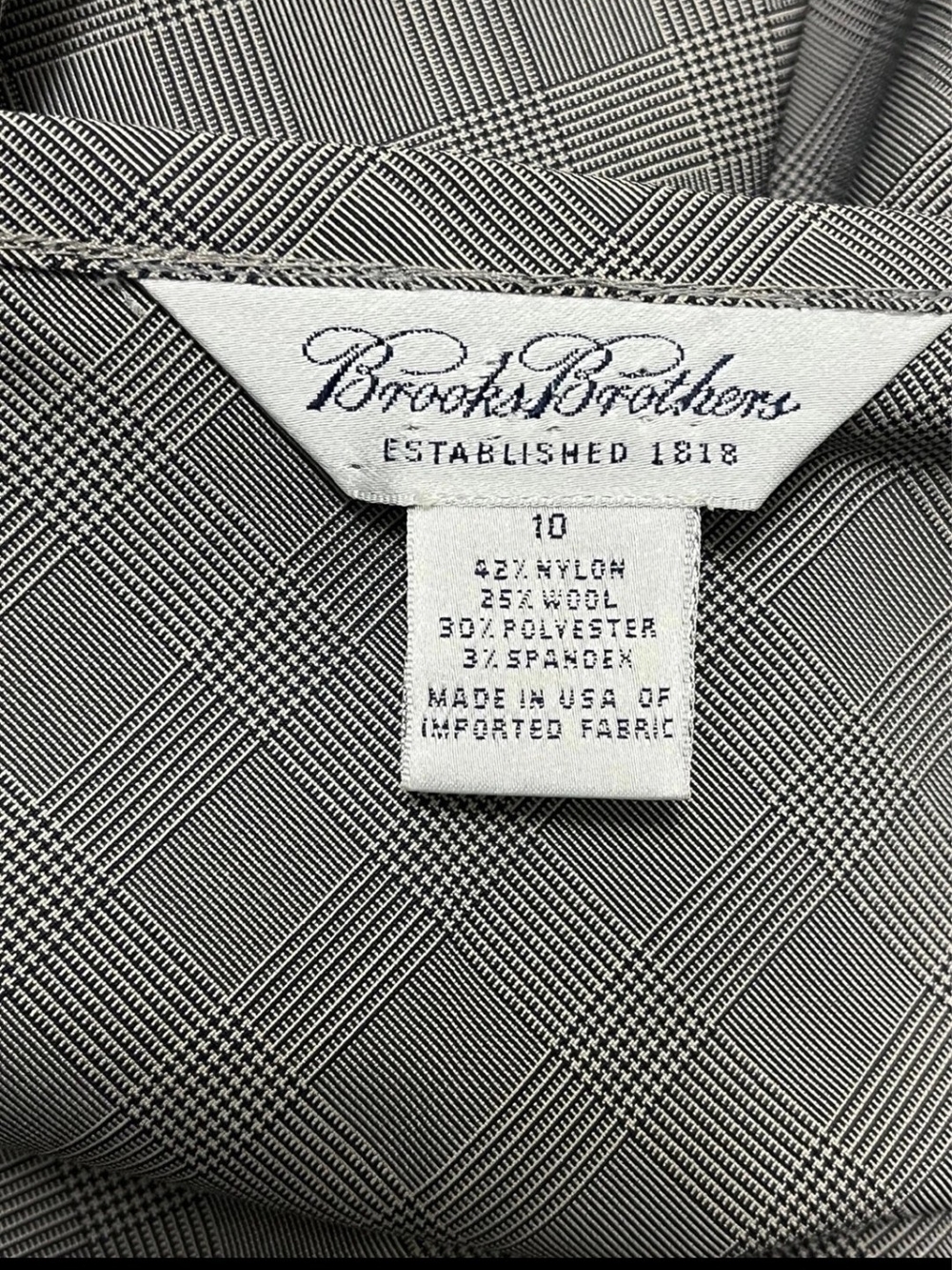 Brooks Brothers Gray Plaid A-Line Skirt with Subtle Check - Picture 4 of 5